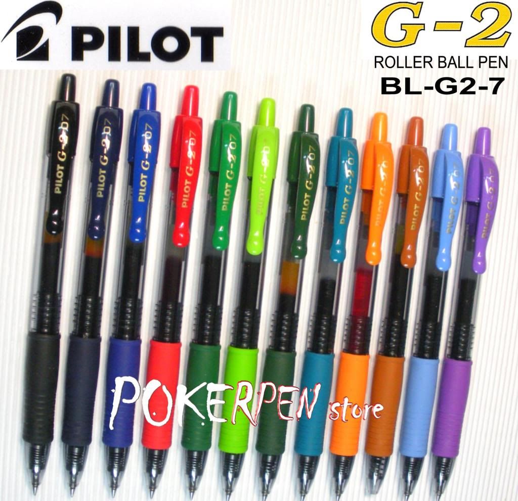 12 pilot g2-7 retractable roller ball gel pen pink