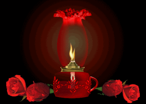 Candle And Roses