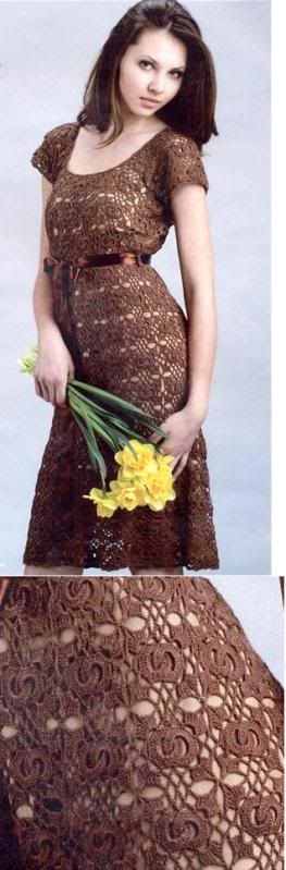 Vestido com elos crochê