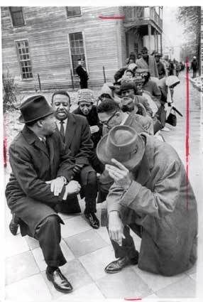 Dr King and others praying Pictures, Images and Photos