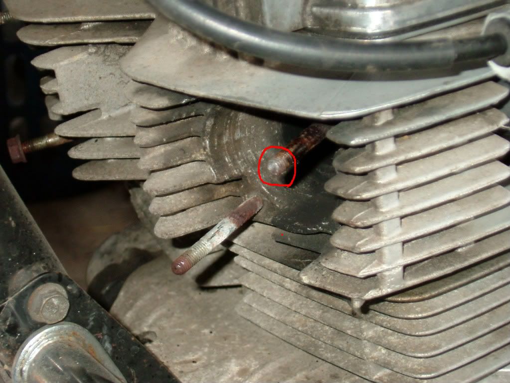 Exhaust header bolt broke off...... Honda Twins