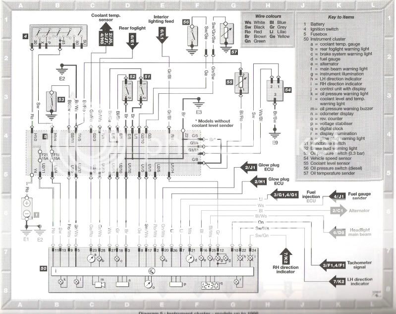 Wiring Diagram For The Instrument Cluster    Dash Problem