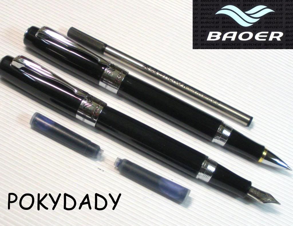 Baoer Fountain Pen &roller ball+5 CARTRIDGE+ 2 REFILL  