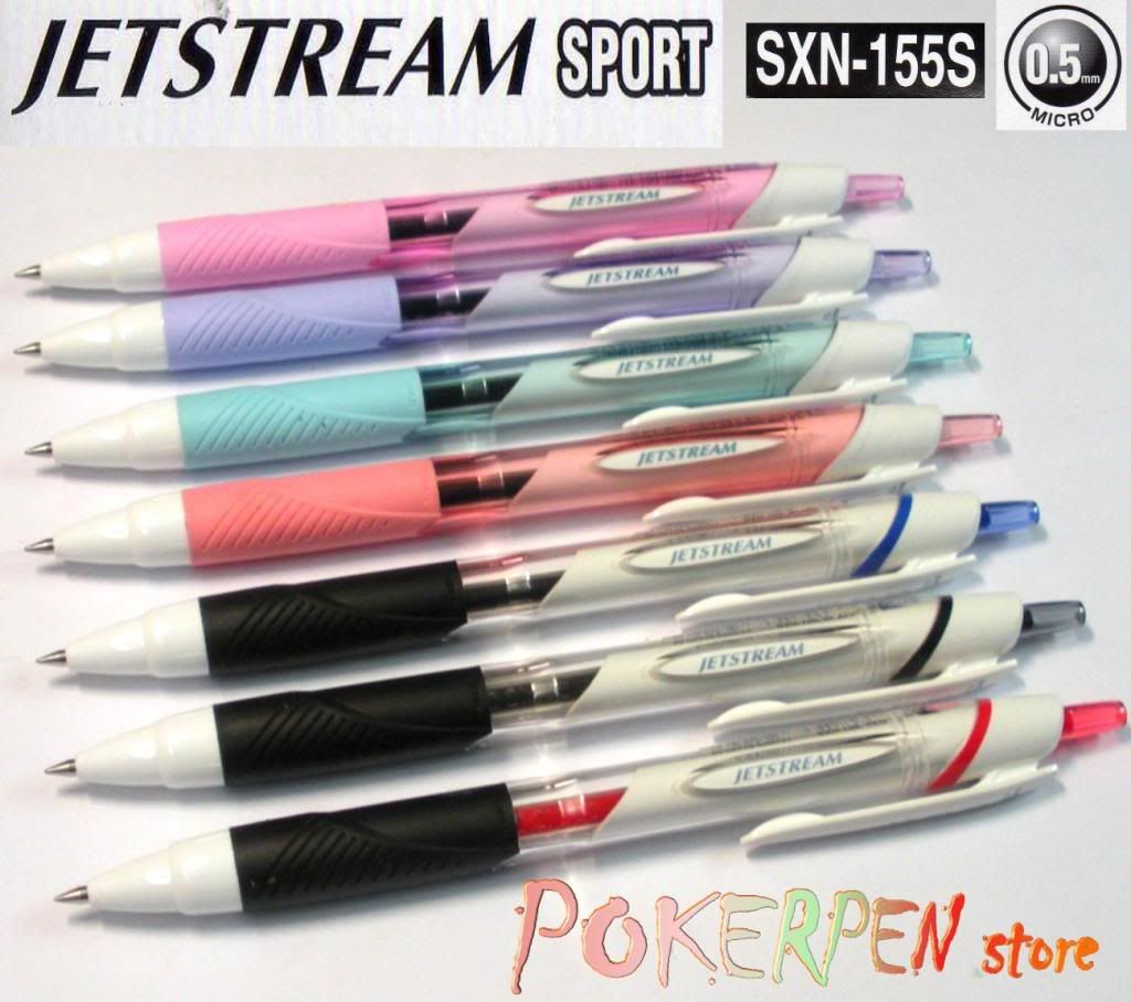 12 Uni Ball Jetstream SXN 155S 0.5mm Rollerball pen Bk  