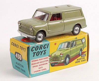 Mettoy Corgi diecast No.450 Austin Mini Van