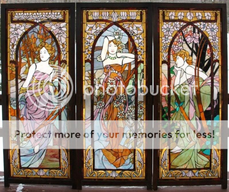 Alphonse Mucha ART, Stained Glass Screen  