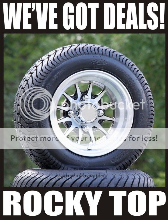 Low Profile Golf Cart Tires and New 10 Aluminum Wheels